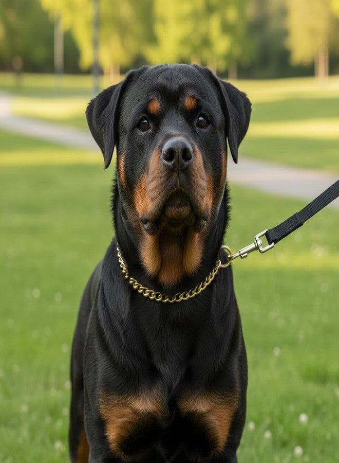 PET FUN Heavy Duty Choke Chain Dog Collar - 4mm Steel Training Collar with 360° Swivel | Durable Brass-Finish Links for All Medium & Large Breeds | (Width 4 MM - Length -24.INCH) - Image 5